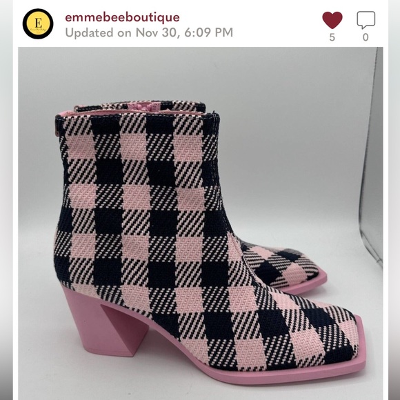 Camper Shoes - Camper Karole Plaid Bootie pink black plaid size 40 US 10 New in box ankle boots